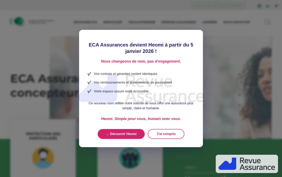 Capture : Accueil - ECA Assurances